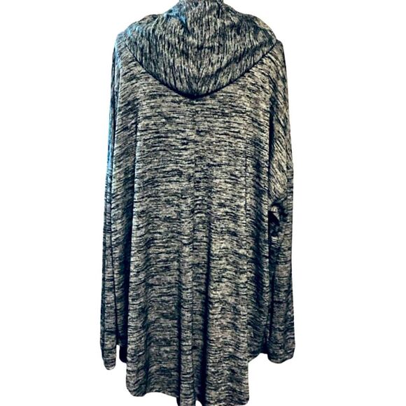 Sonoma Goods for Life Open-Front Hooded Cardigan in Gray/black 2X - Picture 3 of 8